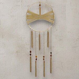 Golden Macramé Chain Tassel Polish Stone Dream Catcher​